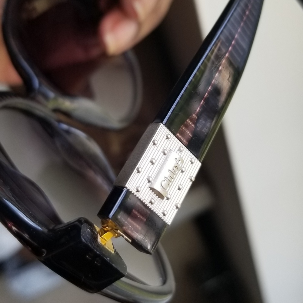 Chloe Black and Gold Sunglasses